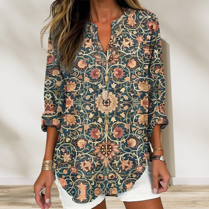 Stijlvolle 3/4 Mouw Top met Unieke Print